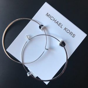 NWT Michael Kors silver hoop earrings.
